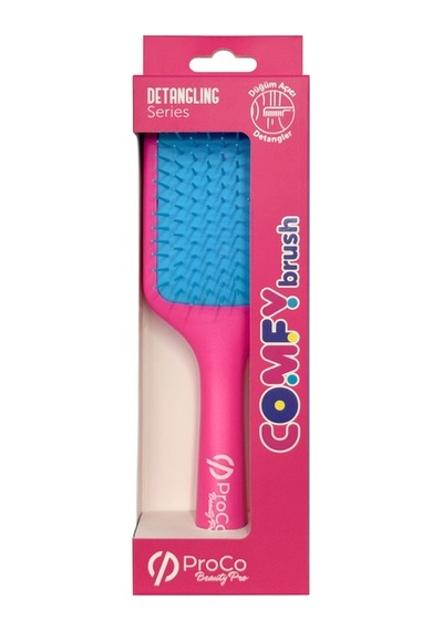 Comfy Brush Saç Fırçası - Esnek, Geniş Yüzeyli Düğüm Açıcı Fuşya