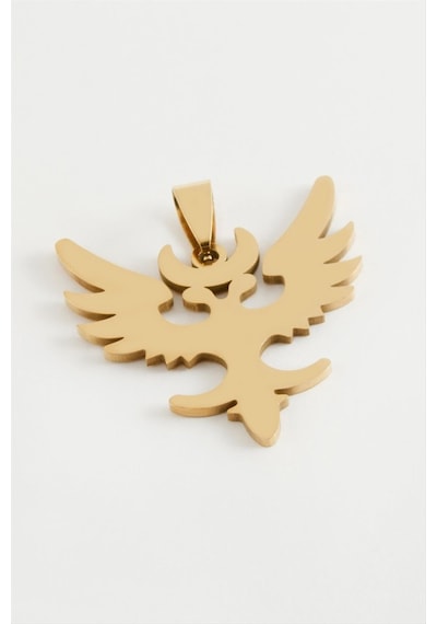 Ilkeshop Çift Başlı Kartal Çelik Kolye Ucu 3,5 CM-sarı Çok renkli 58239295