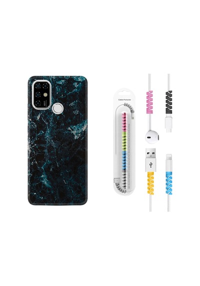 Casper Via F20 Kılıf Kablo Koruyuculu Blue Mix Mermer 1377