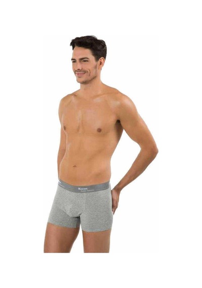 Kom Erkek Gri Boxer 2'li Gri