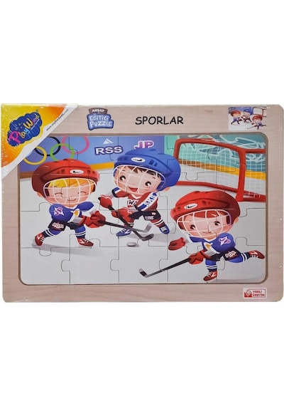 Mey İthalat Ony-85-86-87-88 Ahşap Eğitici Puzzle Sporlar -onyıl