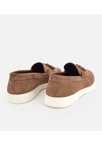 Hotiç Erkek Süet Deri Kahverengi Püskül Detaylı Günlük Loafer 02ayh319440a420 02ayh319440a420