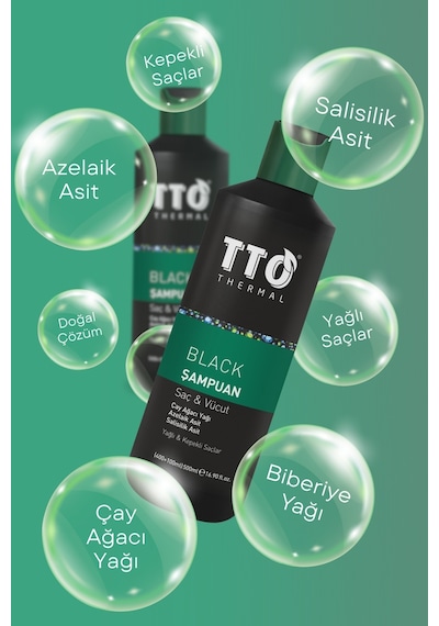 Tto Thermal Black Saç ve Vücut Şampuanı 500  ML