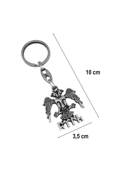 Çift Başlı Kartal Ve Göktürkçe Türk Yazılı Döküm Metal Anahtarlık