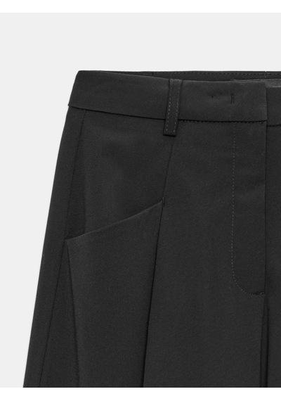 Dilvin 72825 Pensli Geniş Paça Pantolon Siyah