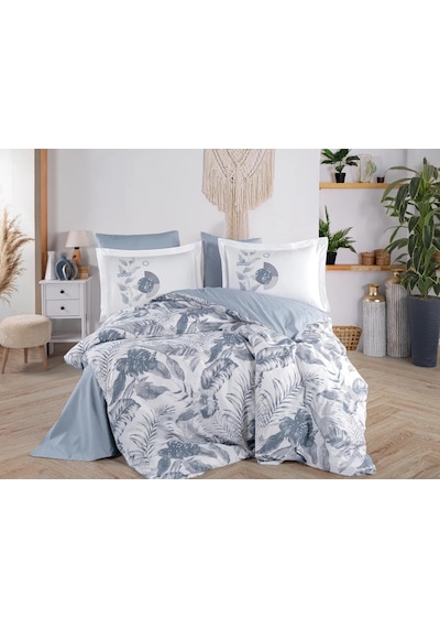 Hobby Çift Kişilik Poplin Nevresim Tiffany Denim Görsel