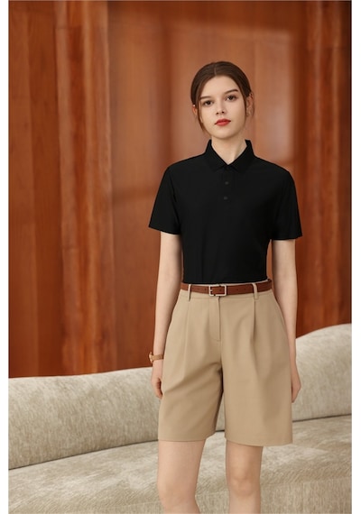 New Performance Premium Polo T-shirt 82% Nylon 18% Spandex Siyah