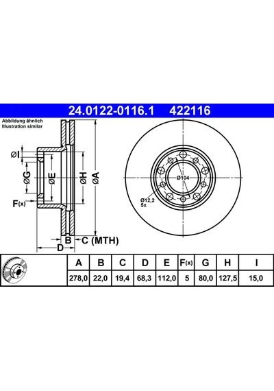 Fren Ayna Ön Mercedes Benz 126/110 1264200005 -