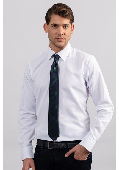 Tudors Modern Slim Fit Düz Erkek Beyaz Gömlek-23973-beyaz Beyaz