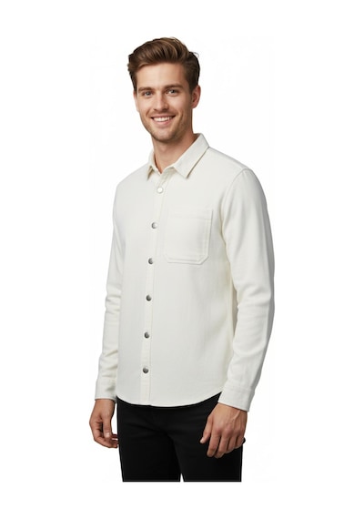 Raymons Erkek Spor Silim Fit Kanvas Tek Cepli Gömlek Bgl-st04955 Ekru