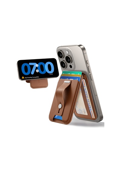 Halolock Magsafe Wallet Standlı Cüzdan Kahverengi Kahverengi