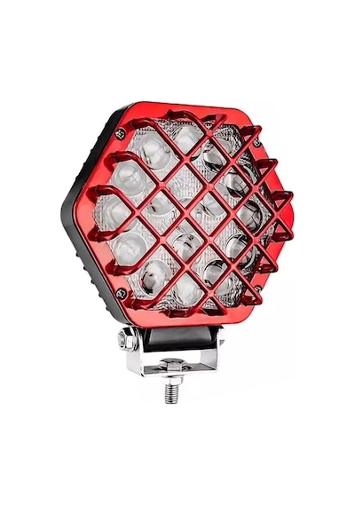 Beyaz Led Kırmızı Kafes Off Road Sis Farı Çalışma Lambası 16 Led