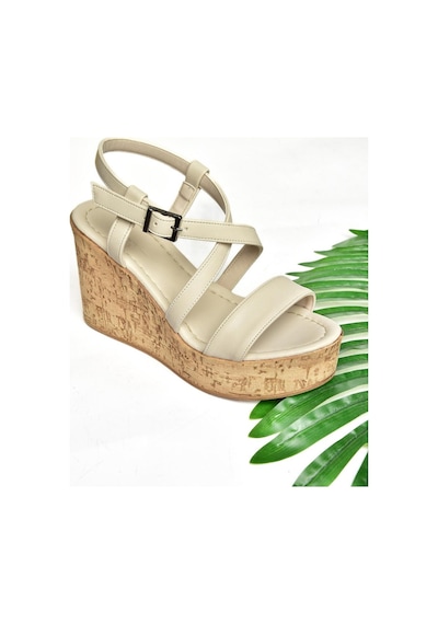 Fox Shoes S996054409 Bej Dolgu Topuklu Kadın Ayakkabı