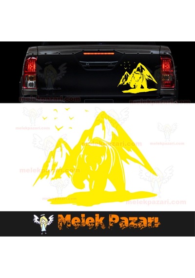Ayı Dağ Manzarası Off Road Oto Sticker, Araba Sticker