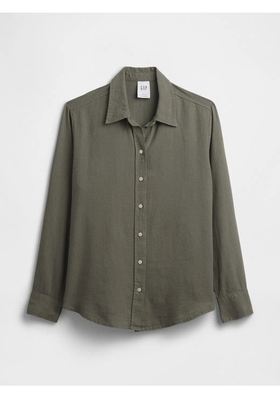 Gap V-lınen Easy Shırt Yeşil
