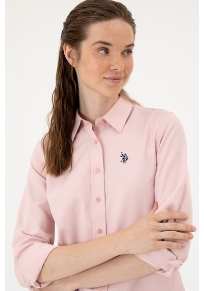 U.S. Polo Assn. Kadın Pudra Uzun Kollu Basic Gömlek 50316711-VR042 U.S. Polo Assn. Kadın Pudra Uzun Kollu Basic Gömlek 50316711-VR042
