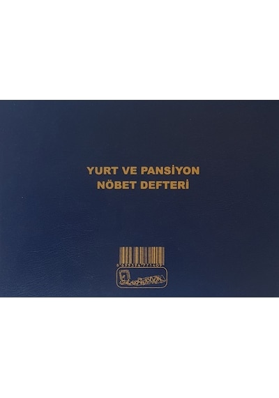 Kocaoluk Yurt Ve Pansiyon Nöbet Defteri Cilt Kapak