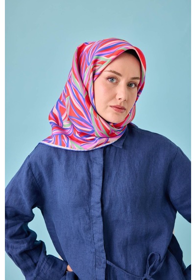 Silk Home Twill İpek Eşarp 11472-04 Narçiçeği, Pembe, Yeşil, Saks, Pudra