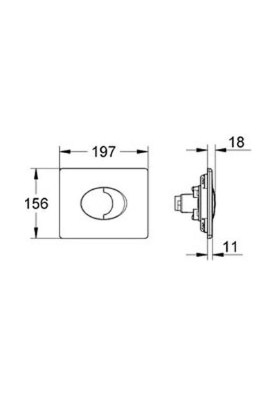 Grohe Gömme Rezervuar Kumanda Paneli Yatay Abs Krom - 38506000