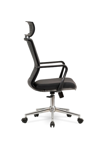 Afro Yönetici Makam - Ofis Müdür - Büro - Çalışma Koltuğu Antrasit Renk Krom Ayaklı Antrasit