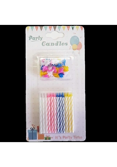 3b Trend Doğum Günü Mumları 24 Adet Renkli Spiral Birthday Candles Çok Renkli