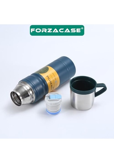 3 Bardaklı Paslanmaz Çelik 700 Ml Sıcak Soğuk Tutan Çay Kahve Su Termosu - Fc435 Siyah Genel