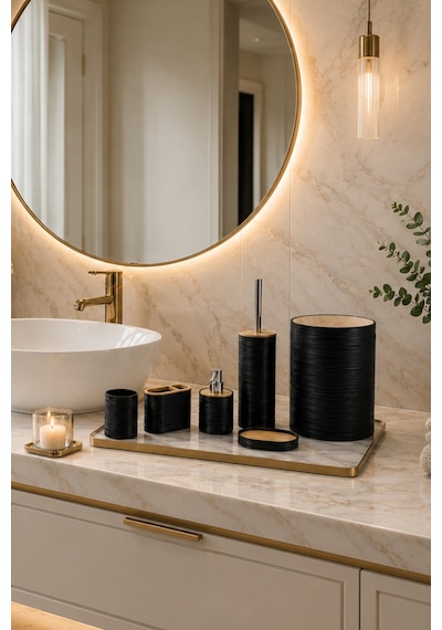 Vıchy Banyo Seti Vıchy-7230 6 Prç Black X12 Mavi