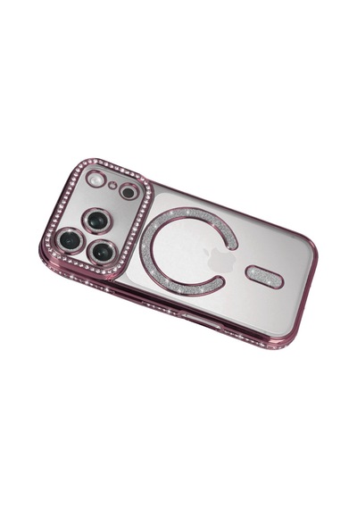 Apple, Uyumlu iPhone 17 Pro Max Joke Simli Magneticsafe Kılıf Pembe
