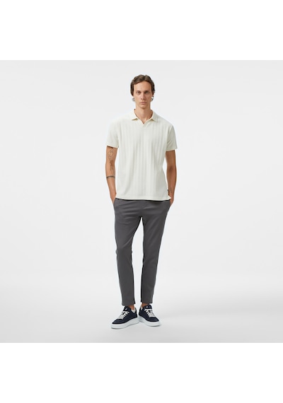 Nautica Erkek Krem Classic Fit Polo Yaka T-shirt Düz K55560t Krem