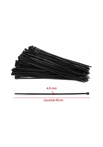 Kablo Bağı Plastik Cırt Kelepçe 4,8x400 Mm 100 Adet Kablo Düzenleyici Bağlama Toplama Aparatı