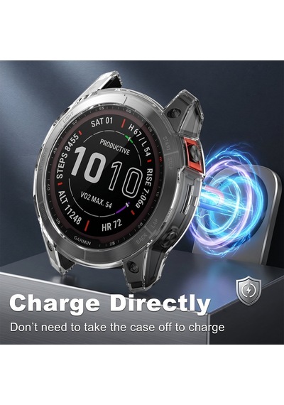 Caseonn Garmin Fenix 7 Solar Kılıf Darbeye Dayanıklı Kasa Koruyucu Esnek Silikon Füme