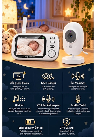 Harvox Bc-001 Bebek Kamerası Lcd Ekranlı Gece Görüşlü Bebek Telsizi Bebek Odası Kamerası Monitörü Beyaz Harvox Bc-001 Bebek Kamerası Lcd Ekranlı Gece Görüşlü Bebek Telsizi Bebek Odası Kamerası Monitörü Beyaz