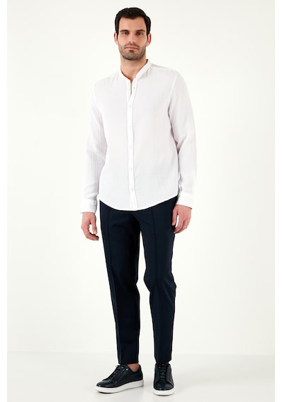 Buratti Pamuklu Regular Fit Hakim Yaka Erkek Gömlek Cf25S127702 Beyaz