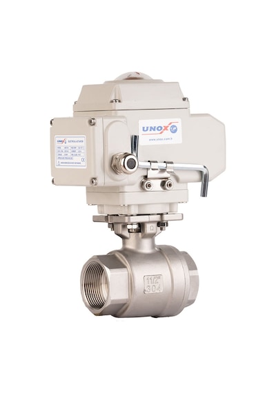 Unox Dn65 - 2 1/2" 220 V Ac Elektrikli Aktüatörlü Dişli Küresel Vana 2 Parçalı