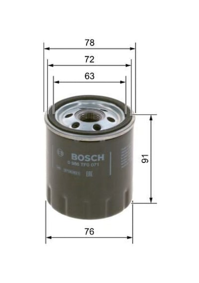 Focus Yağ Filitresi 2012-2019 9w7e6714aa 0986tf0071 1.0 L Eco Boost, 1.6 L Duratec Ti-vct