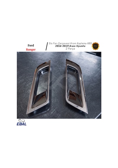 Ford Ranger Sis Farı Çerçevesi Krom Kaplama Abs 2016-2019 Arası Uyumlu