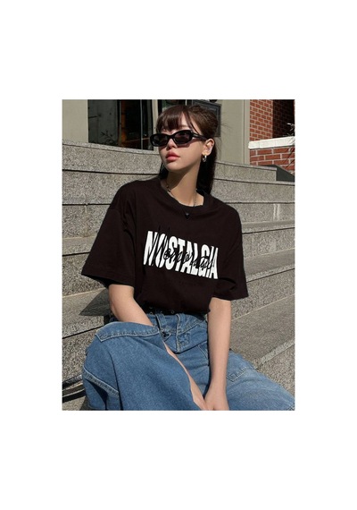 Medinenur Nostalgia Baskılı Unisex Tshirt Siyah