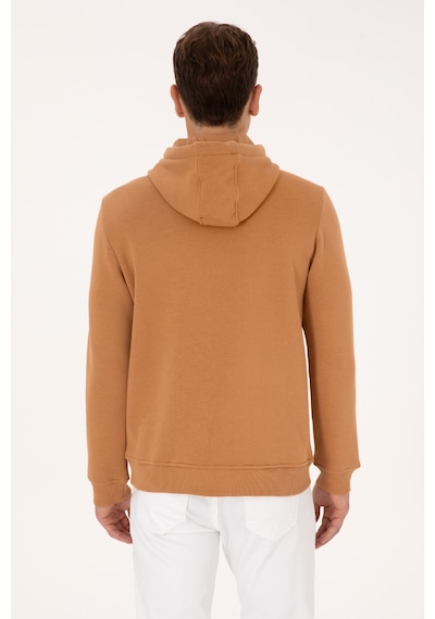 U.S. Polo Assn. Erkek Regular Fit Kapüşonlu Camel Sweatshirt 50315527-VR015