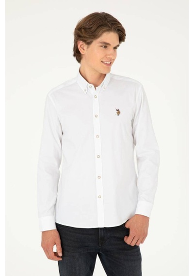 U.S. Polo Assn. U.s. Polo Assn. Uzun Kollu %100 Pamuk Basic Gömlek 1962279 Beyaz