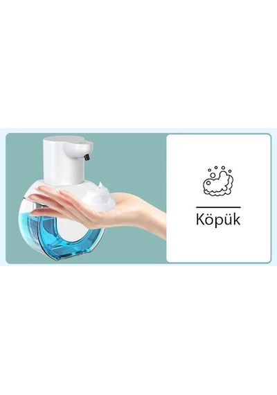 Polham 430ml Otomatik Sensörlü Sabunluk Köpük Makinesi, Tüm Sıvılar İçin Köpük Makinası, Şarjlı Duvar Askılı