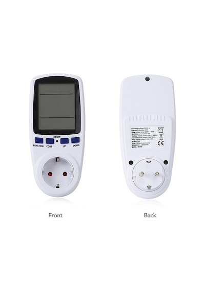 Koodmax - Dijital Wattmetre 220v Priz Tipi 16a 3680w Enerji Sarfiyat Ölçer Tüketim Ölçer