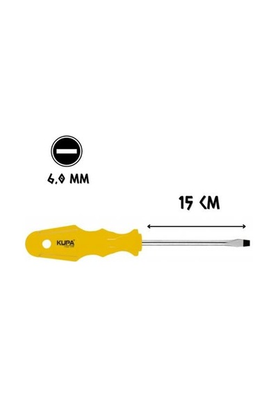 Kupa Tornavida Mıknatıslı Düz Uçlu 6.0 - 15 Cm.