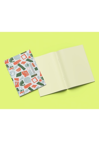 Lexroo Boho - 3'lü Çizgisiz Defter Seti 4, 14x21 Cm, A5 Boyut Çok Renkli