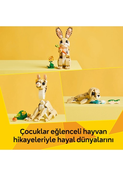 LEGO® Creator 3’ü 1 Arada Sevimli Tavşan 31162 - 8 Yaş ve Üzeri Çocuklar için Lama veya Fok Figürüne Dönüşebilen Oyuncak Yapım Seti (326P)