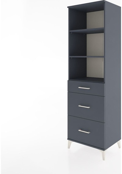 Hyperion Dolap 3 Raflı 3 Çekmeceli 60x44x195 Antrasit-antrasit Antrasit
