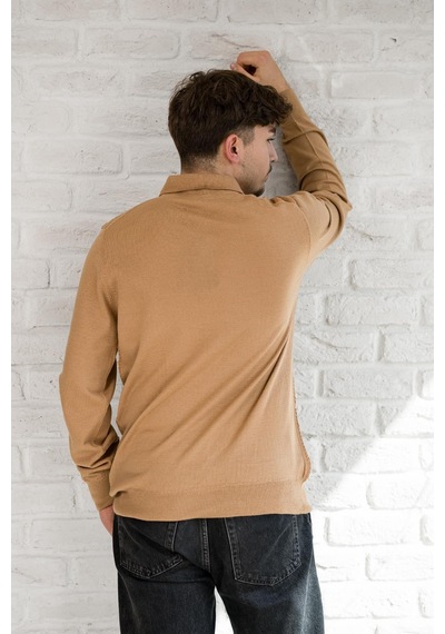 San&fa Örgü Desen Düğmeli Polo Yaka Regular Fit Erkek Triko Kazak 001