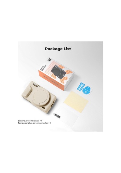 K&f Concept Canon G7x Mark Iıı Beige Krem Slikon Kılıf