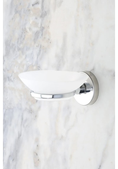 MultiStore Krom 5'li Banyo Aksesuar Seti Tuvalet Kağıtlığı/bornoz Askısı/rulo Havluluk/sabunluk/diş Fırçalık Beyaz