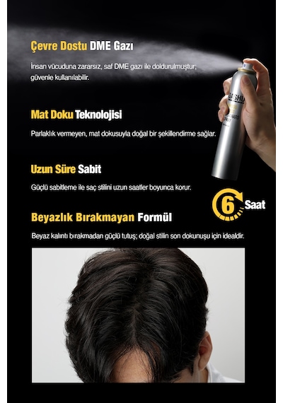 Mat Bitişli Hacim Sunan Ultra Güçlü Saç Sabitleyici Sprey Dashu Formen Bamboo Forest Mega Hard Spray