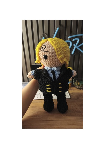 El Yapımı Tek Parça Tığ İşi Peluş: Luffy, Nami, Chopper,sanji Amigurumi Çok Renkli